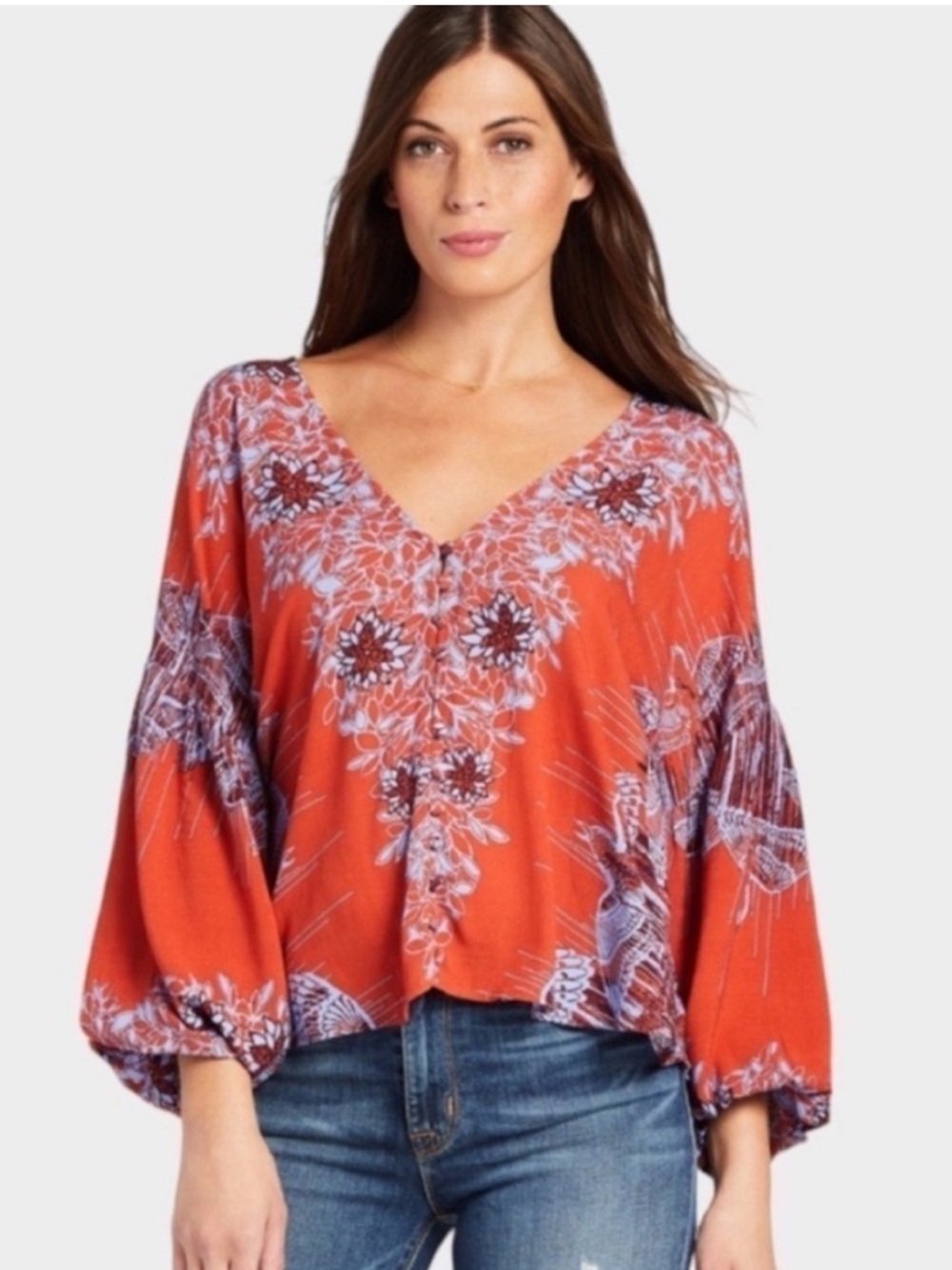 Free People Birds of A Feather Blouse XS Top